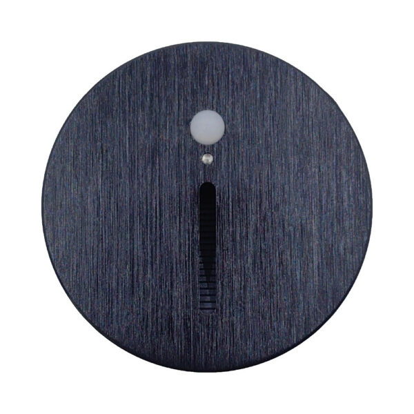 Aplique Escalera Con Sensor Redondo Negro 3W IP65 3K / WS90R1-BK3K