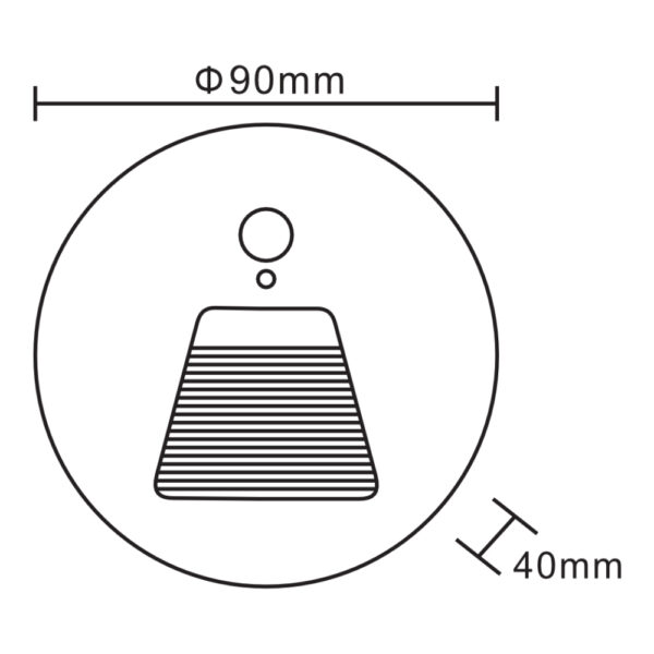 Aplique Escalera Con Sensor Redondo Negro 3W IP65 3K / WS90R3-BK3K - Imagen 2