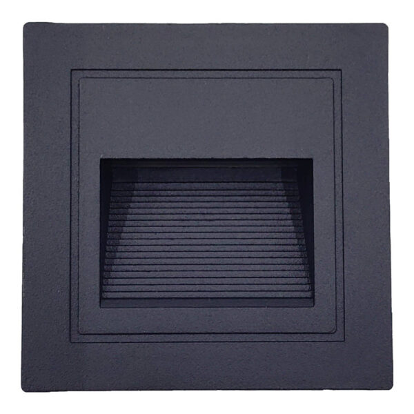 Baliza Exterior 3W Empotrable Negro Cuadrado CCT / CCT-WL85Q-BK