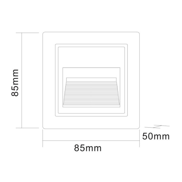 Baliza Exterior 3W Empotrable Gris Cuadrado CCT / CCT-WL85Q-SI - Imagen 2