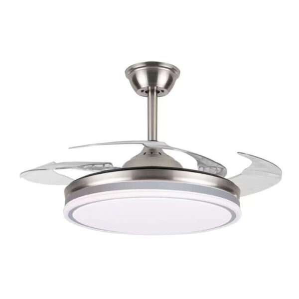 Plafón Ventilador 4 Aspas Acero / LEDFAN-8001-SH