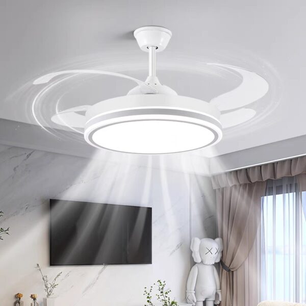 Plafón Ventilador 4 Aspas Blanco / LEDFAN-8001-WH - Imagen 4