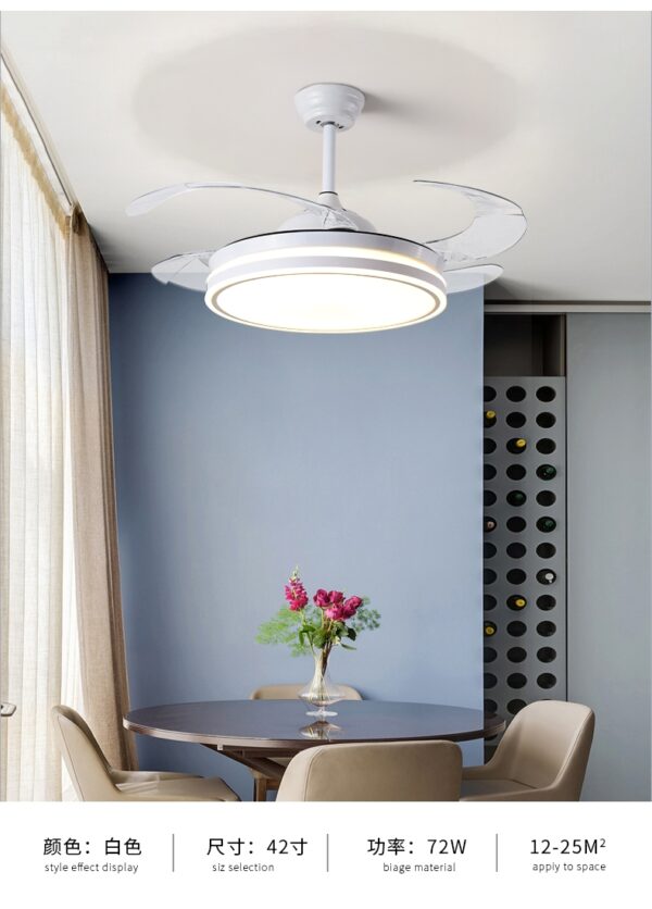 Plafón Ventilador 4 Aspas Blanco / LEDFAN-8001-WH - Imagen 3