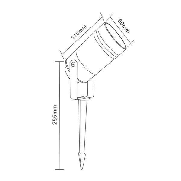 Foco Exterior con Pincho para Bombilla GU10 IP65 / PL-6011-BK - Imagen 2