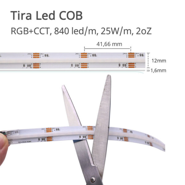 TIRA COB RGB+CCT-24V / TL12DC24-COB840-R5-RGBCCT - Imagen 9