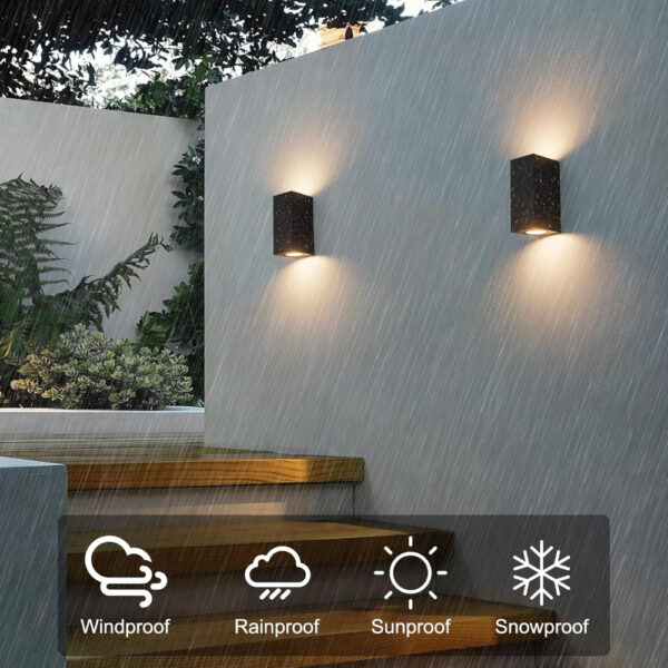 Aplique Exterior de Pared Negro Cuadrado / WAL-1580Q-BK - Imagen 8