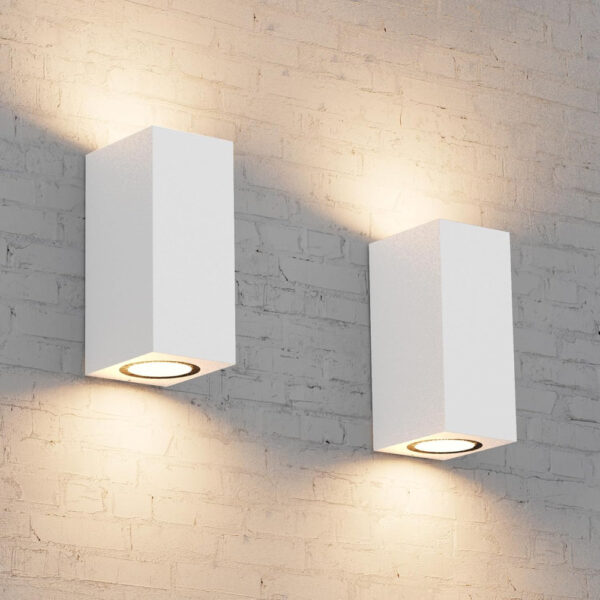 Aplique Exterior de Pared Bombilla GU10 Blanco Cuadrado / WAL-1580Q-WH - Imagen 6