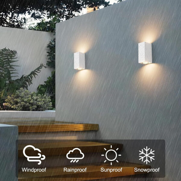 Aplique Exterior de Pared Bombilla GU10 Blanco Cuadrado / WAL-1580Q-WH - Imagen 3