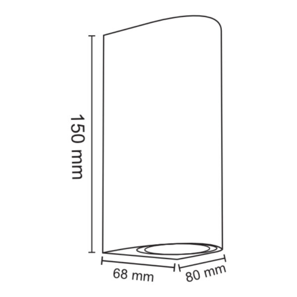 Aplique Exterior de Pared Negro Redondo / WAL-1580R-BK - Imagen 2